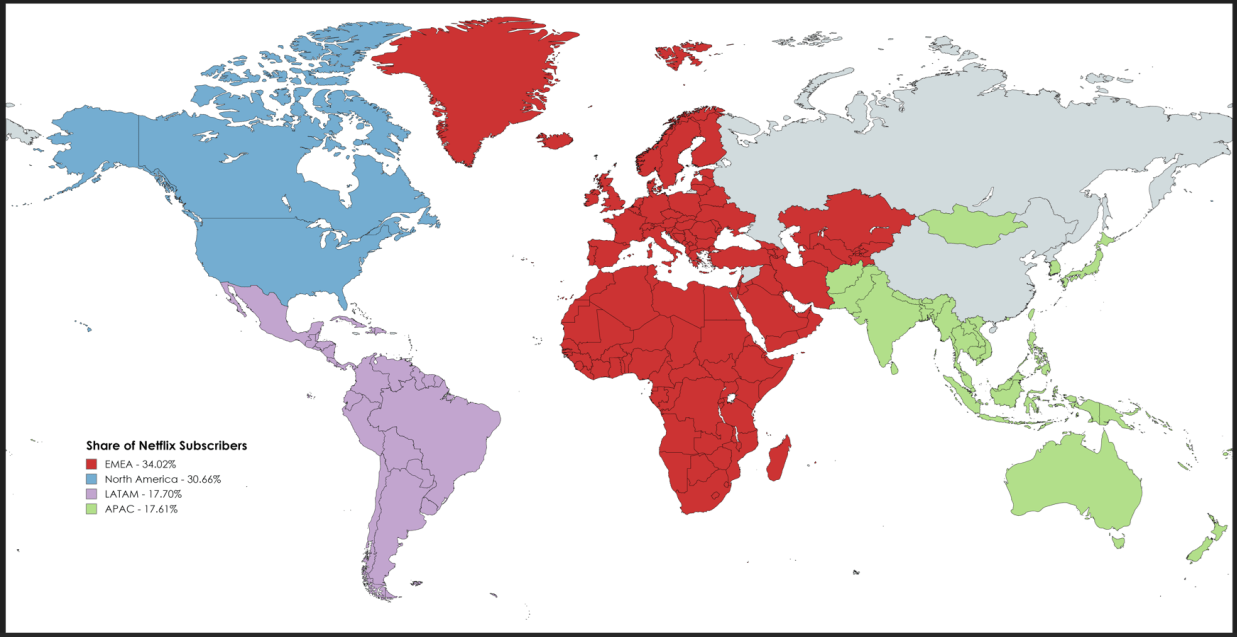 Netflix Paid Subscribers by Region