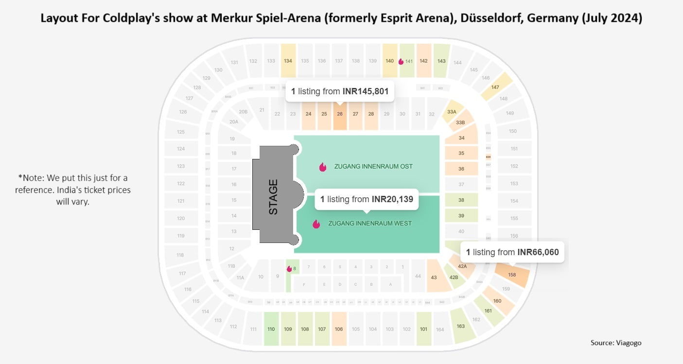 Coldplay Sow and Ticket layout (2024)