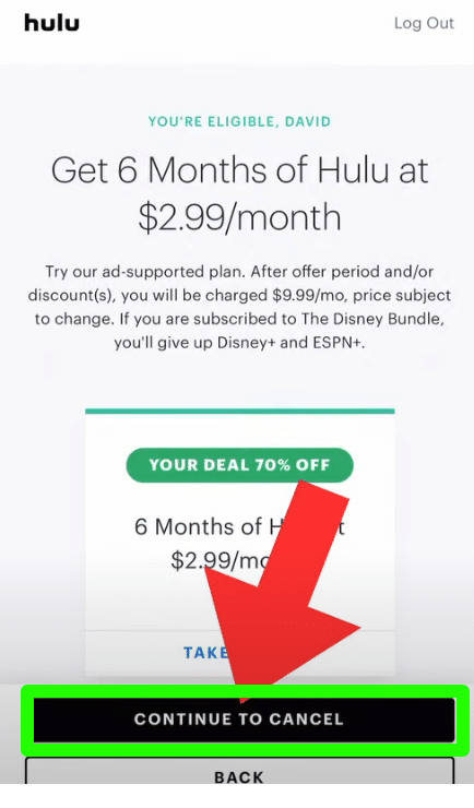 How to Cancel Hulu Subscription Step 4