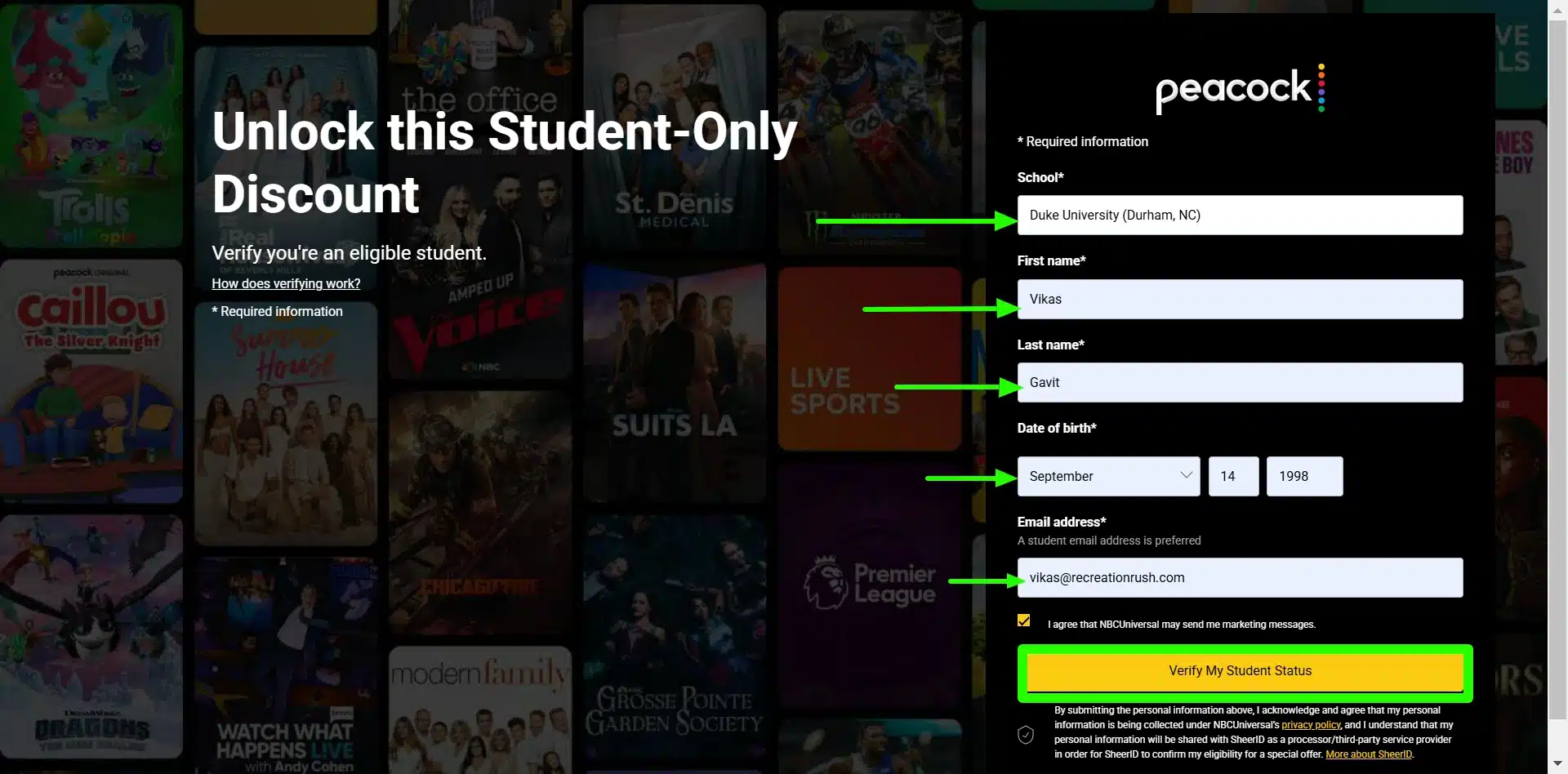 Verify student status Step 2 Verify student status Step 2